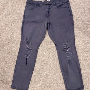 Dust blue distressed skinny jeans Size 18